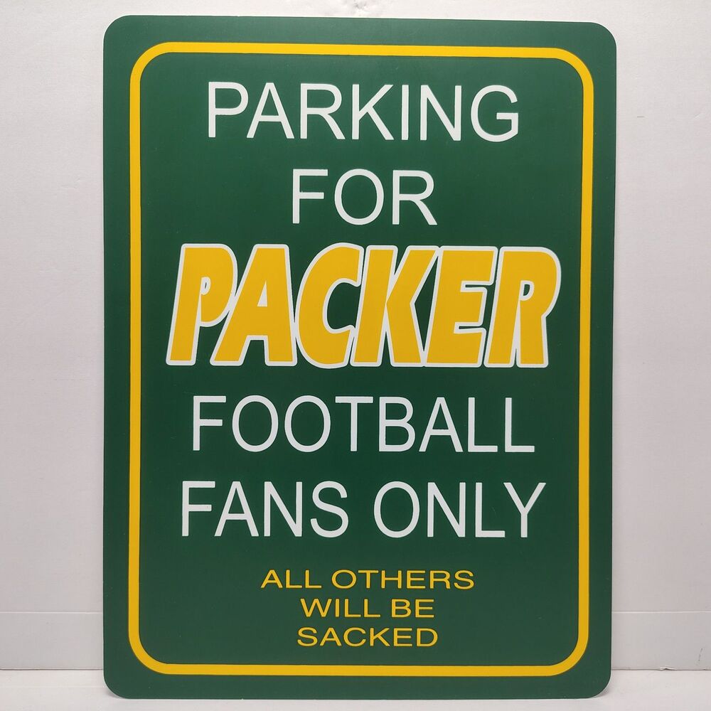 Green Bay Packers Fan Parking Only Sign Plastic Fan Cave Decor